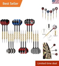 Skid-Proof Copper-Covered Steel Tip Darts Set - Perfect for Parties  Family Fun