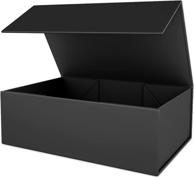 Black  Box 12'' x 6'' x 4'' with Magnetic Closure Lid Gifts Boxe for