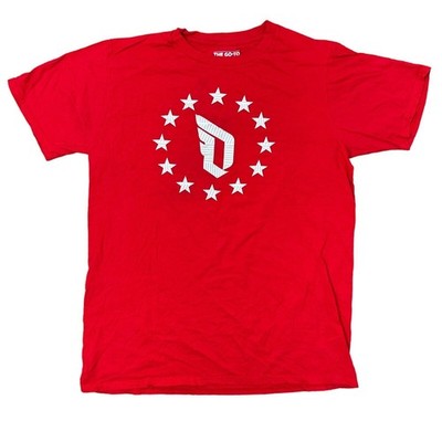 Adidas T-Shirt Central Graphic Print Y2K Rot Herren Medium