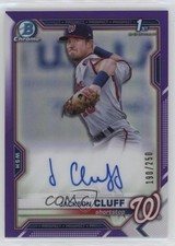 2021 Bowman Chrome Prospects Purple Refractor 190/250 Jackson Cluff Auto 1j91