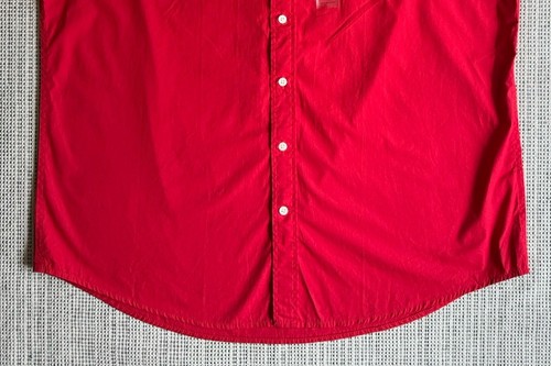 NWD Tommy Hilfiger Men XXL Apple Red Classic Fit Button Up Shirt Collared Pocket - Picture 6 of 22