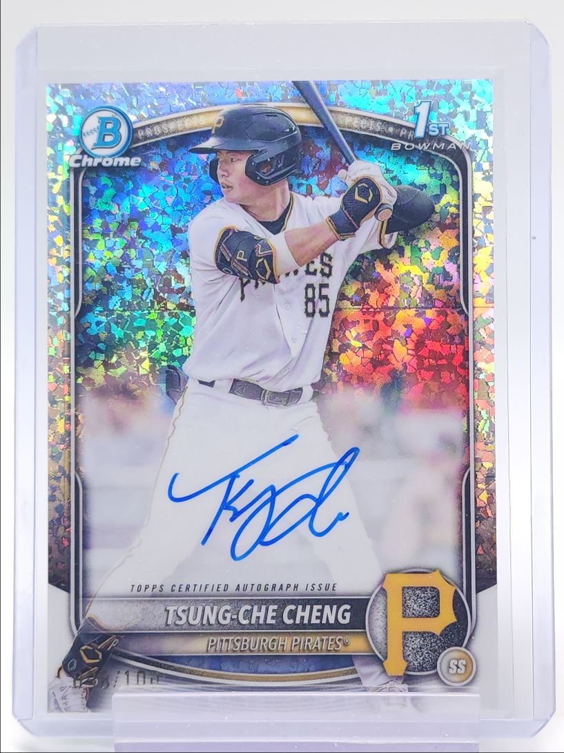 TSUNG-CHE CHENG 2025 BOWMAN CHROME 1ST AUTOGRAPH MINI DIAMOND AUTO /100 Q2491