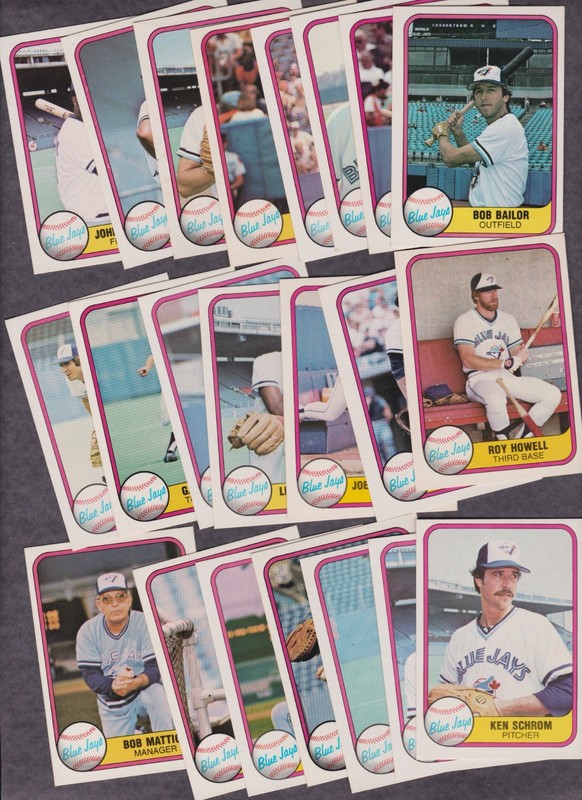 1981 Fleer Baseball Card Lot of 22 Different Toronto Blue Jays NM Avg Vintage