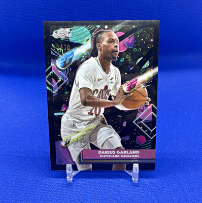 2026 Topps Chrome Cosmic Darius Garland Cavs BLACK 10/10 BOOKEND DOUBLE # MATCH!