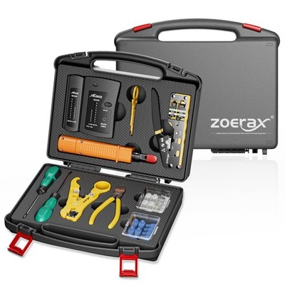 Network Tool Kit, ZOERAX 11 in 1 Professional RJ45 Crimp Silver'' Or ''Chrome 