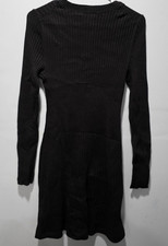 Gap Sweater Dress Womens Size S Black Ribbed Long Sleeve Fit & Flare