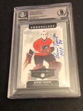 Beckett Bernie Parent Autographed 2018-19 Signed Diamond Relic 4/36 W/ HOF 84