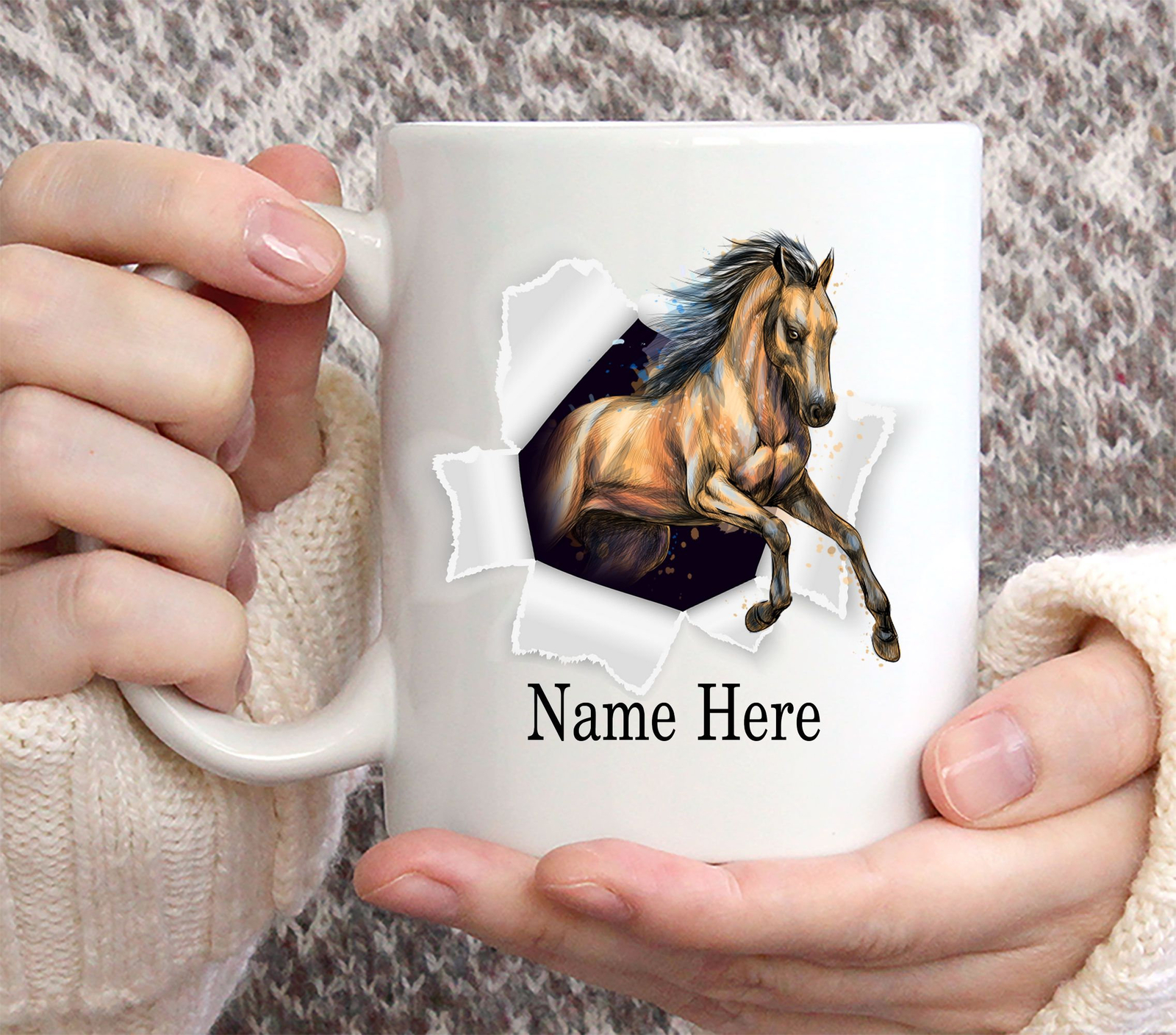 Funny Personalized Horse Custom Name Coffee Mug 11oz
