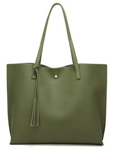 Women's Soft Faux Leather Tote Shoulder Bag from Dreubea, Big Assorted Colors - Picture 122 of 190