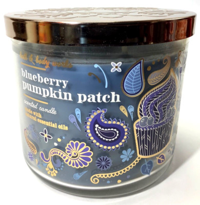 Bath & Body Works Blueberry Pumpkin Patch 3-wick Scented Candle w Essential Oils
