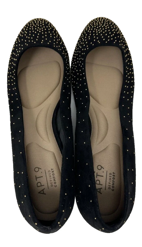Apt.9 Women's Night Slip On Comfort Ballet Flats Black/Gold Size:8.5 131A - Image 4 of 4