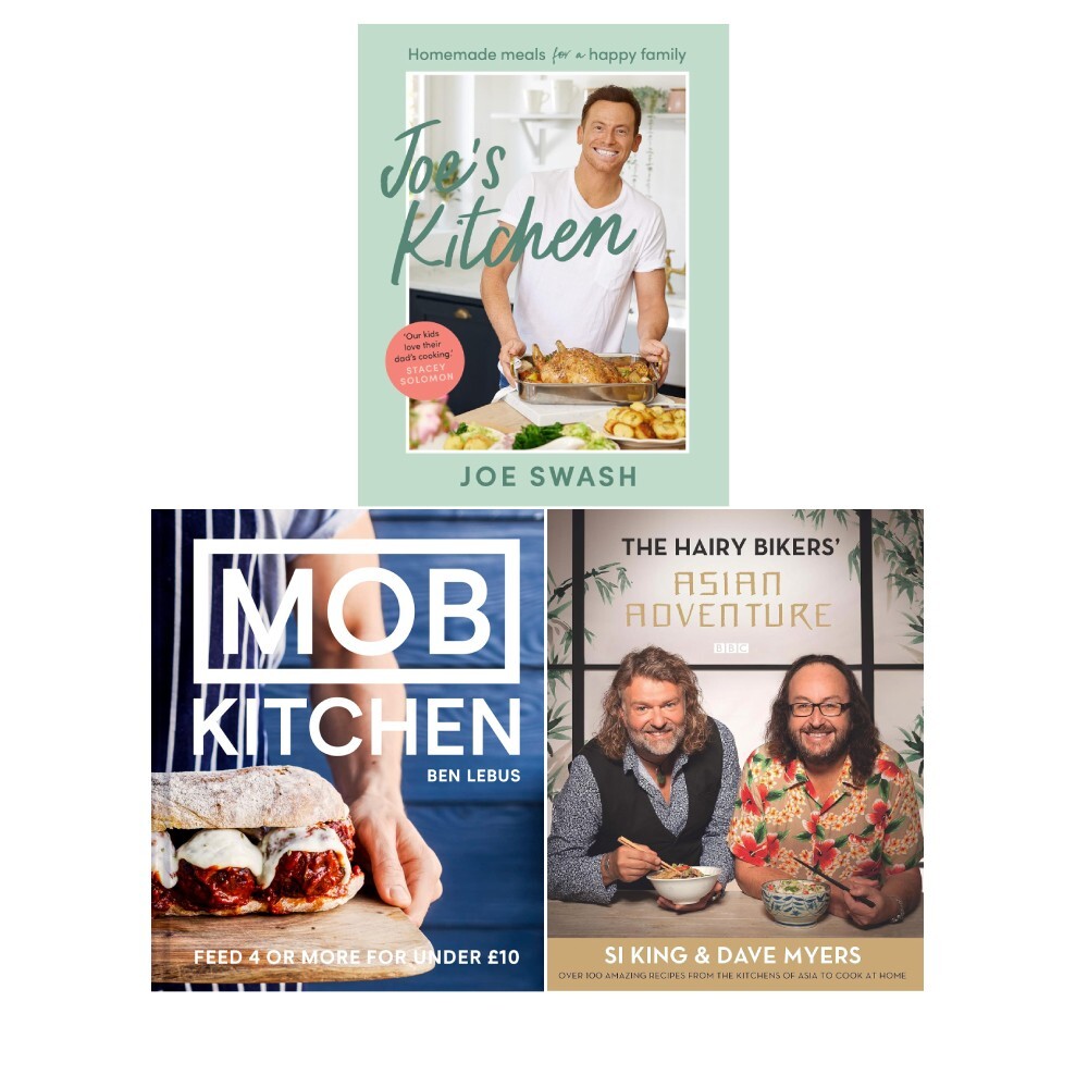 Joe’s Kitchen,Hairy Bikers' Asian Adventure,MOB Kitchen 3 Books Set HB NEW