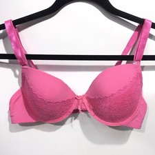 Coobie Bra Pink Lacy 38C Underwire Molded Cup