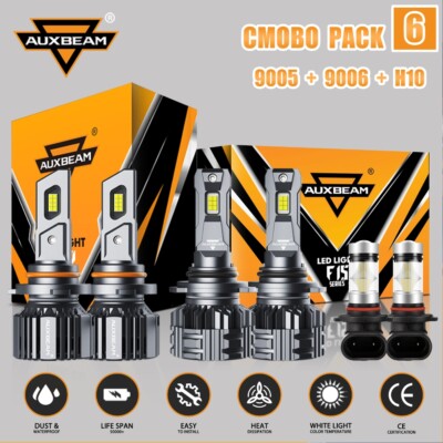 AUXBEAM 110W 90W LED Headlight Bulbs Conversion Kit for Jeep Commander 2006-2010