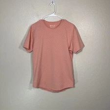 BYLT Basics Shirt Mens Small Drop Cut Short Sleeve Lux Pink Dotted Casual