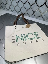 NEW Karma Be a Nice Human Canvas Reusable Book/Shopping Bag
