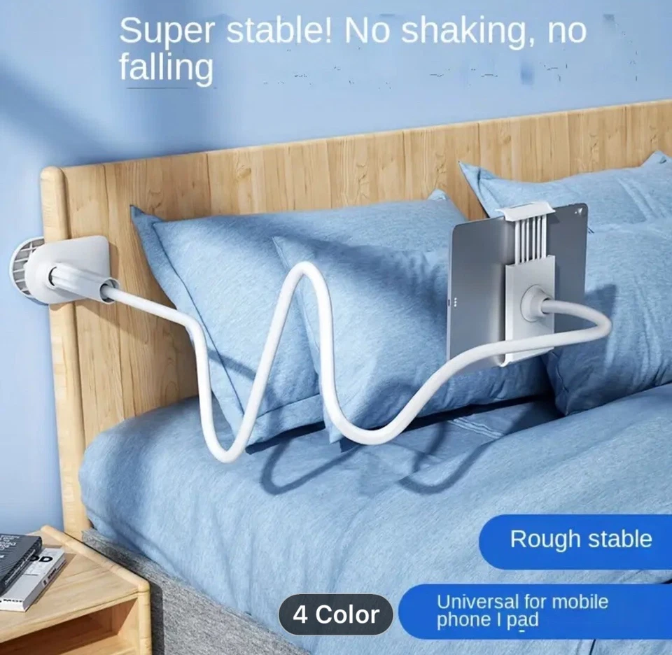 Soporte para Tableta Cuello de Ganso Blanco con Abrazadera de Escritorio Ajustable Foto 2 de 4