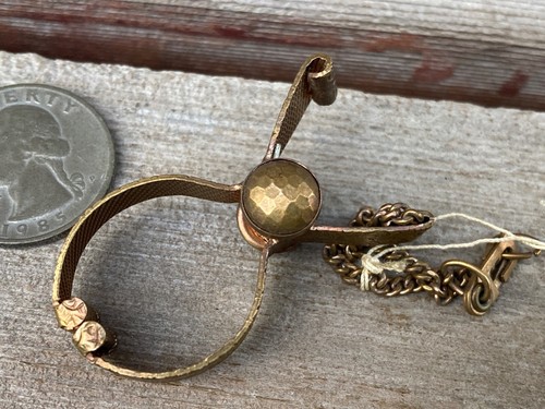 VINTAGE GOLD TONE STAR DESIGN MID CENTURY GLOVE CLIP - Foto 2 di 2
