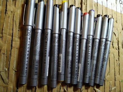 ZIG Millennium Fineliner Artist Drawing Pens for Scrapbooking X12 Pen Black Set 
