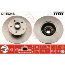 TRW 2X Disque De Frein Avant 278 Complet Pour VW Transporter III Bus DF1524S