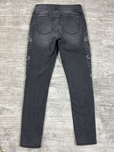 Seven7 Jeans Damen 4 schwarz Blumen bestickt zerrissene Knie verwaschen Stretch Skinny - Bild 7 von 13