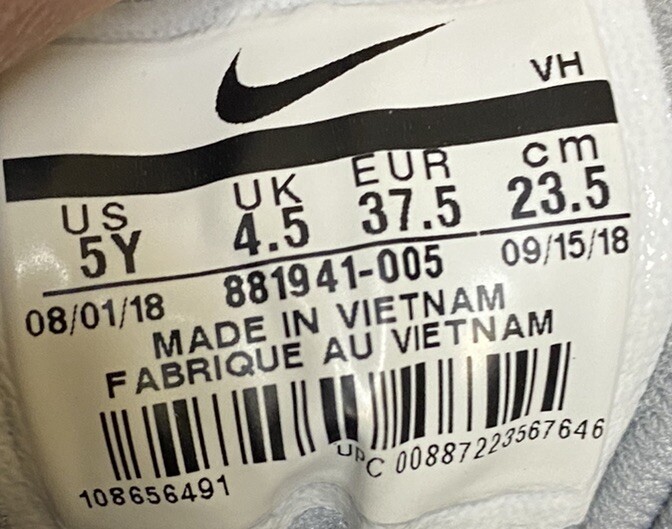 Nike Air Team Hustle D8 Gray Basketball Shoes Sz 5Y 881941-005 6.5 Women&rsquo;s
