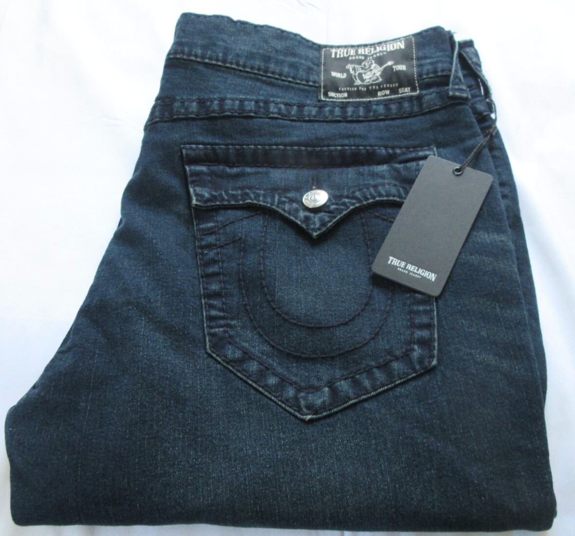 True Religion Geno Big T Flap Relaxed Slim  Men's  Jeans Size 40 X 32