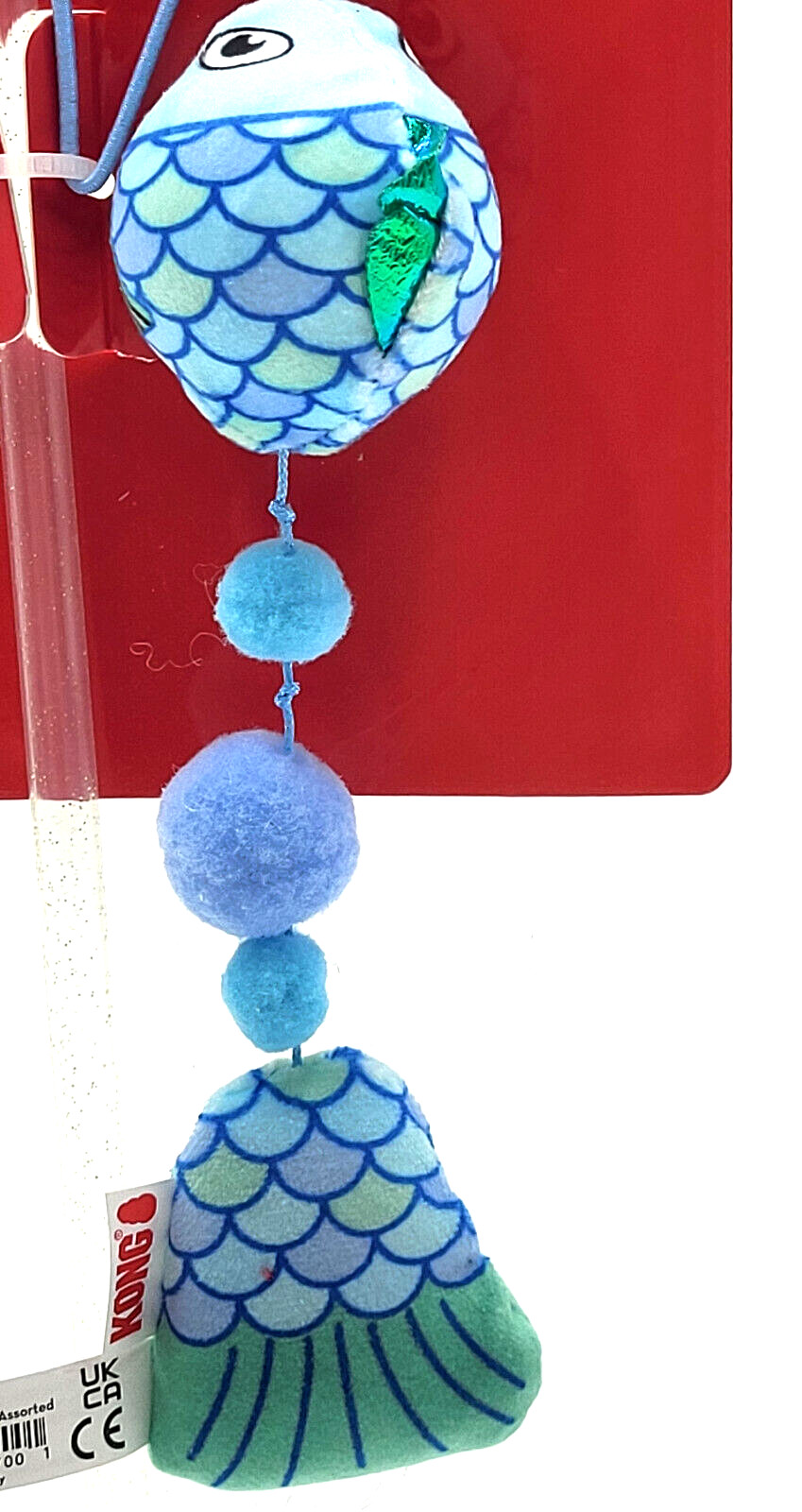 KONG Teaser Scrattles Fish Wand Interactive Catnip Cat Toy