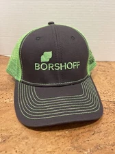 BORSHOFF Men's Baseball Hat Cap Gray Adjustable Snapback Green Mesh Back Cotton
