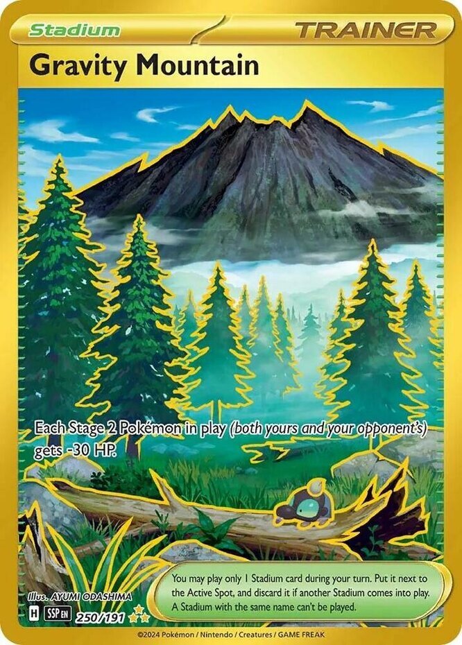 NM-Mint Gravity Mountain - 250/191 - Hyper Rare Pokemon Surging Sparks
