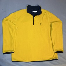 Vintage Náutica Competition Fleece Pullover Men’s XL 1/4 Zip USA Made Yellow