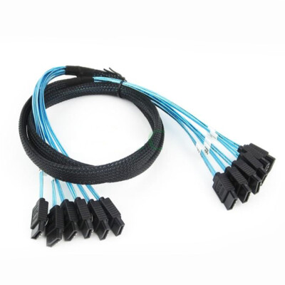 Asiproper Mini-SAS-Kabe SATA III 6Gbps SAS Cable for ServerSATA 7 Pin to SATA 7 