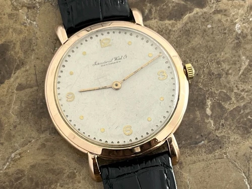 IWC Schaffhausen Solid 18k Rose Gold Vintage Watch 37mm Manual JUST SERVICED