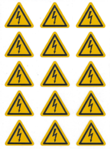 15x Warnaufkleber Achtung Elektrische Spannung Dreieck Schild Folie 2x2cm Gelb Ebay