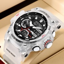 Men Diver Sport Wristwatch Digital Analog Quartz LED 50m Waterproof Watches Gift