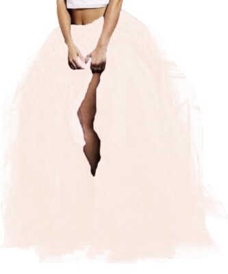 Pink Adjustable Women's Long Tutu Tulle Skirt Wedding Pregnancy