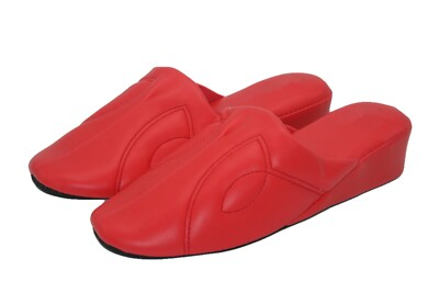 #ad Womens Close Toe Soft Vinyl House Slippers Black Brown Navy Red 6 11 $12.98