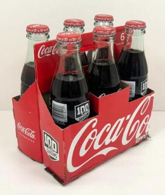2018 COCA COLA 6 PACK BOTTLES & CARRIER GREEN BAY PACKERS ''100 SEASONS'' *READ*