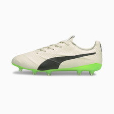 Botines de fútbol Puma King Platinum 21 veganos FG marfil verde brillante resplandor talla 8 106675
