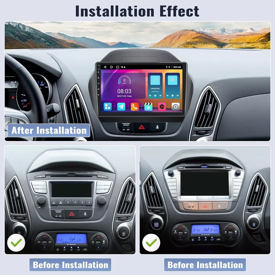 4+64G Für Hyundai iX35 EL ELH LM 2010-2015 Android 14 Autoradio GPS Navi CarPlay - Bild 4 von 4