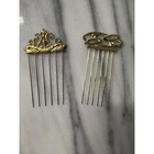 Vintage Gold Hair Pick Combs Set of 2 Decorative Hair Accessories