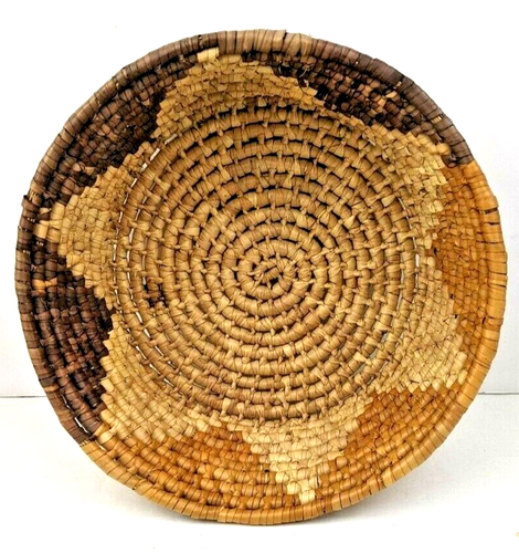 Ancien bol panier bobine zoulou africain fait main motif étoile géométrique 8,5" - Photo 6/9