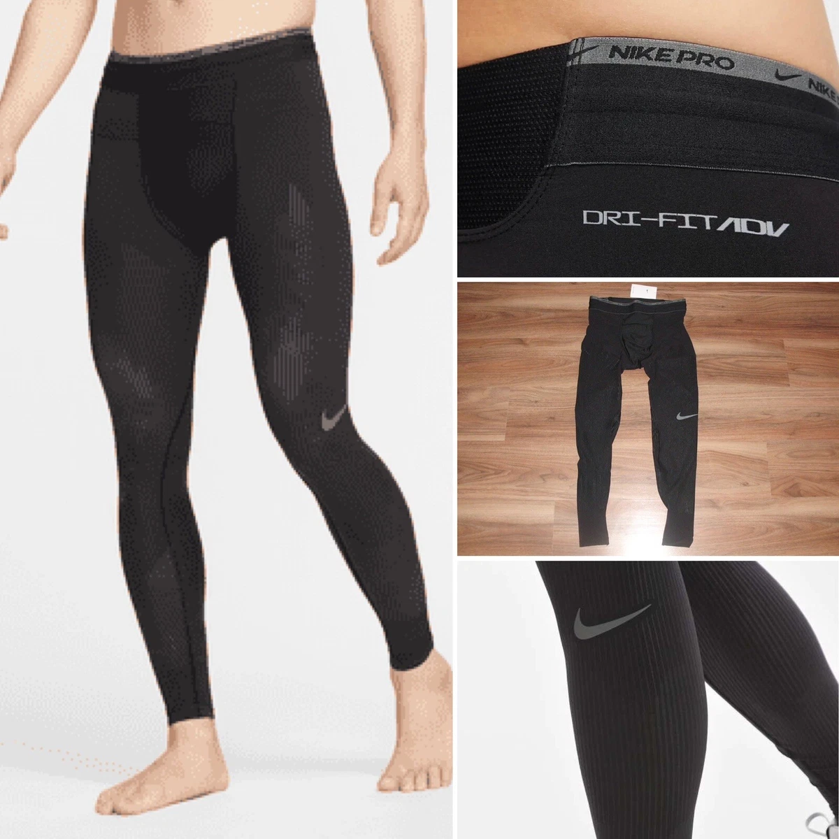 NWT Nike Pro Dri-Fit ADV Recovery Leggings Pants Gym DD1705 010 BLACK M RARE