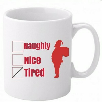 Naughty nice müde Christmas Tee Secret Santa  Große Henkelbecher
