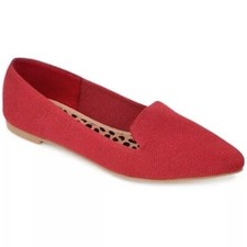 Journee Collection Women's Comfort Foam Vickie Flat Red,Size 10