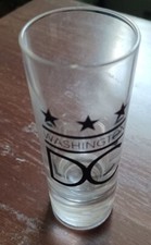 WASHINGTON DC Souvenir Tall Shot Glass 2 Oz Size w/ Stylized "Washington DC" NEW