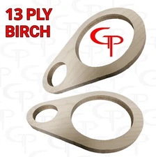 BIRCH 6.5 inch + Super Tweeter door pod baffle Speaker Ring Fiberglass Pair