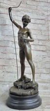 DECORACIÓN ARTÍSTICA BRONCE DESNUDO ESCULTURA NIÑO JOVEN Hombre Firmado FIGURA ESTATUA OBRA DE ARTE SIN RESERVA