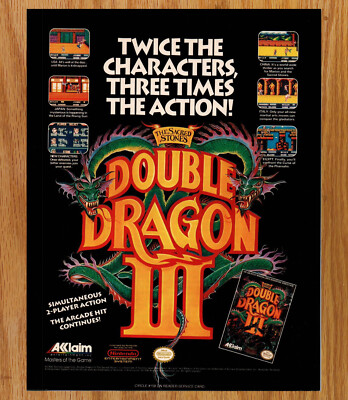 Double Dragon III the Sacred Stones - Video Game Print Ads Poster Promo Art 1991