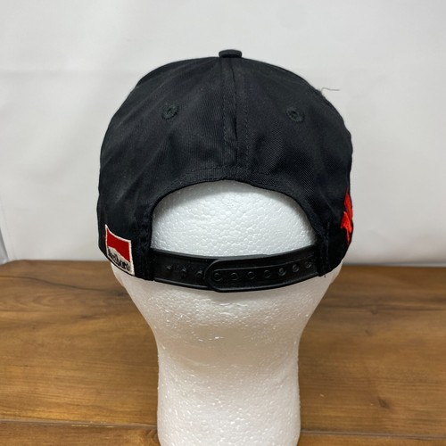 Vintage 90s Marlboro Hat Black Snap Back Embroidered Bronco On Brim Side Name - Picture 7 of 10